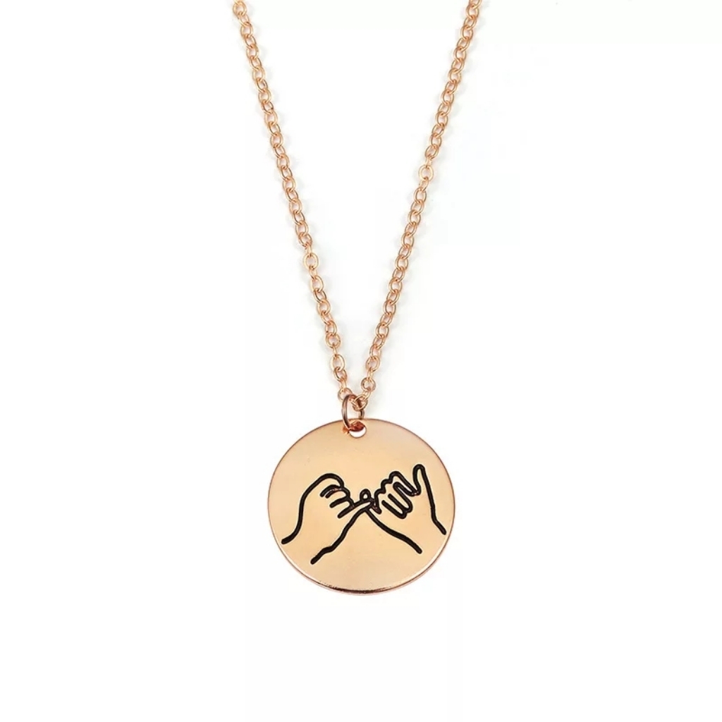 Pinky Promise Rose Gold Womens Girl Necklace Gift